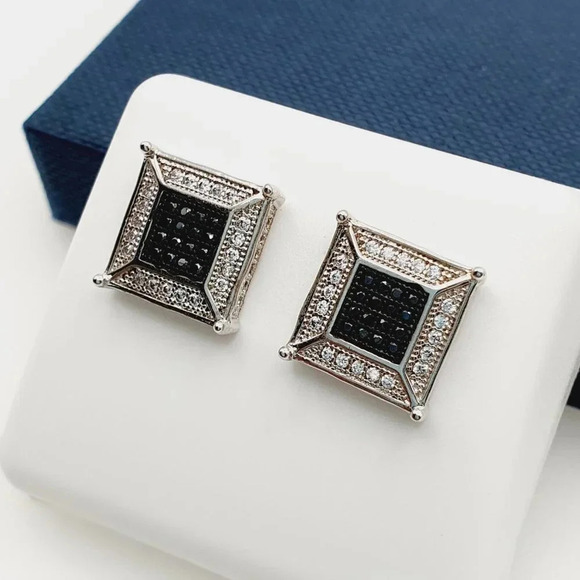 "925 Sterling Silver Plated CZ Earrings, EVBRS708 - Picture 2 of 10